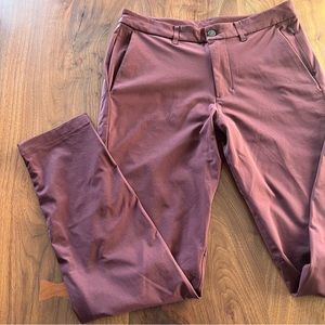 Men’s Lululemon 32x34 Slim Commission Pants Burgundy